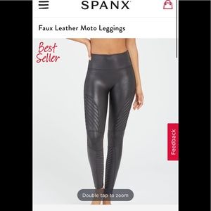 SPANX faux leather moto leggings M NWOT